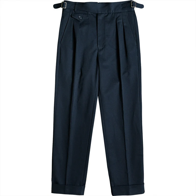 Herren Bundfaltenhose mit verstellbaren Seitenschnallen und Umschlag Nord Taschen