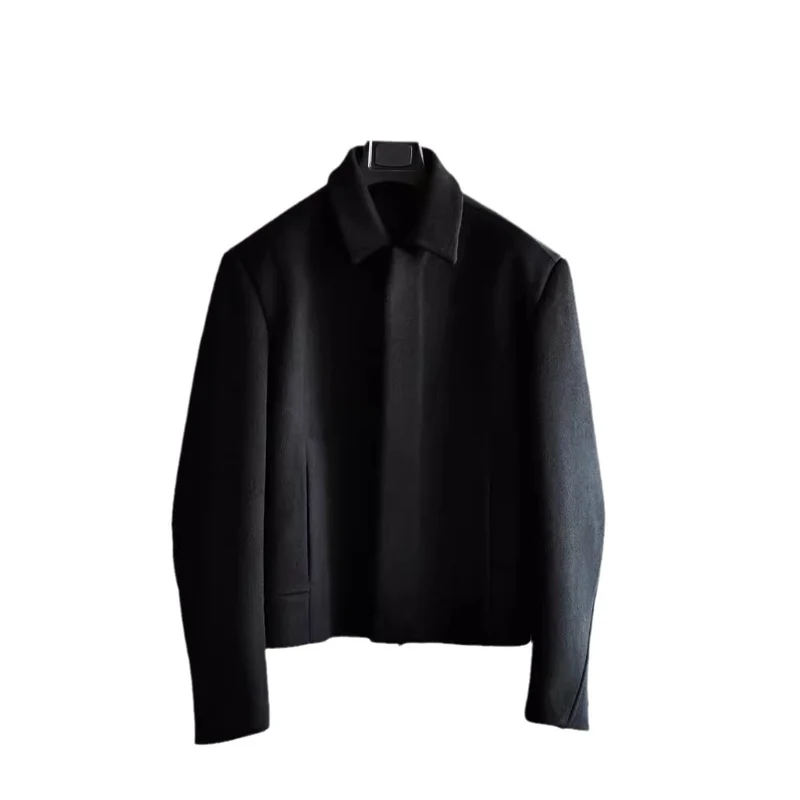 Damen Schlichter Wollmix-Kurzmantel mit verdecktem Reißverschluss und modernem Kragen Nord Taschen