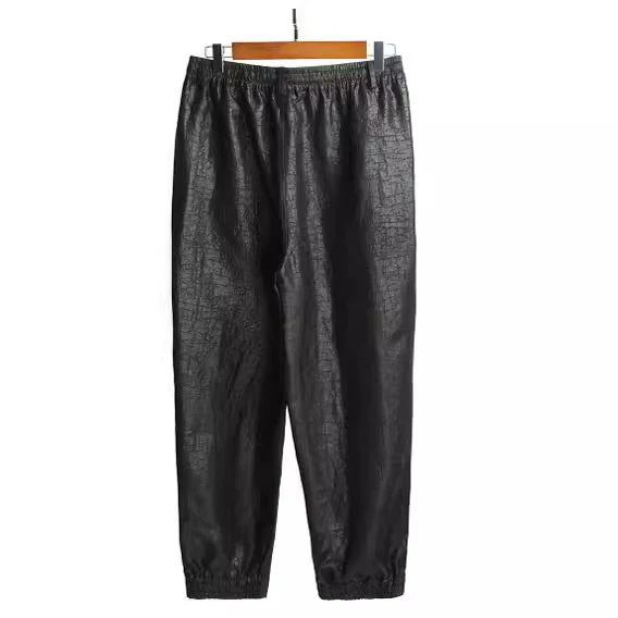 Damen Lederimitat-Jogginghose mit elastischem Bund und Tunnelzug Nord Taschen