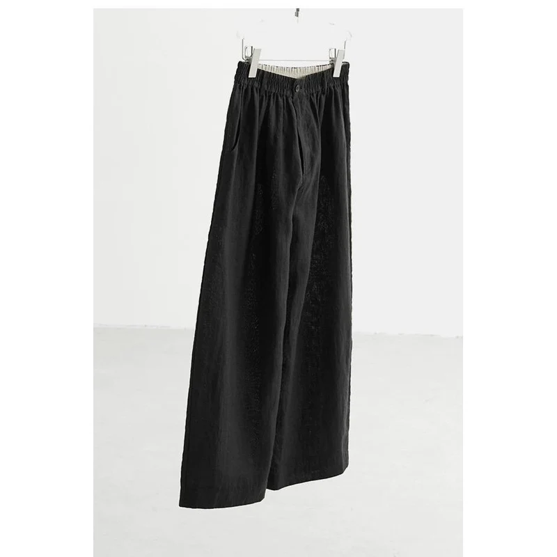 Damen Weit geschnittene Leinenhose Nord Taschen