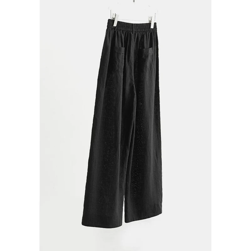 Damen Weit geschnittene Leinenhose Nord Taschen