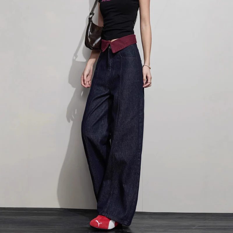 Damen Weit geschnittene Jeanshose Nord Taschen 1789268673