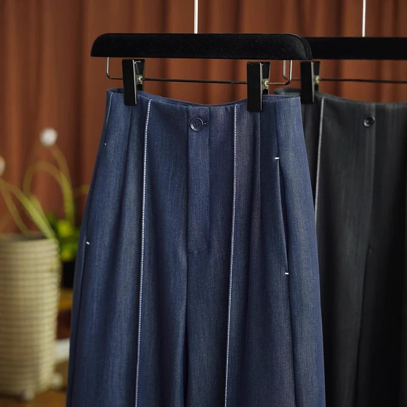 Damen Weit geschnittene Hochbundjeans Nord Taschen