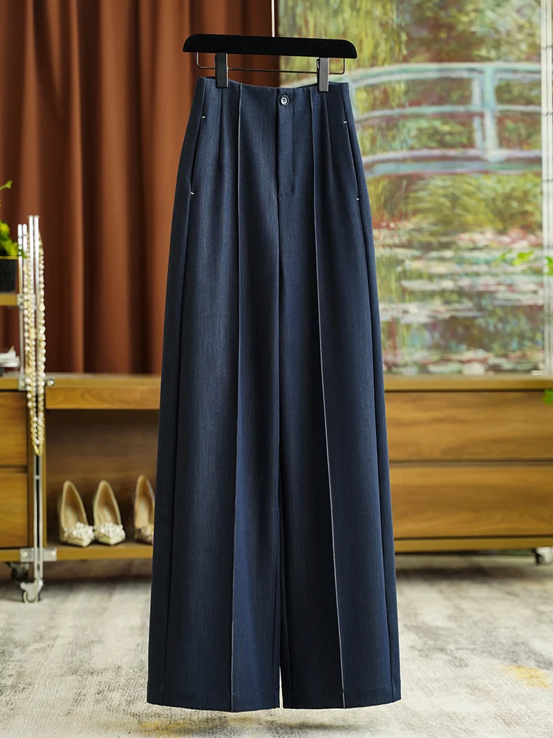 Damen Weit geschnittene Hochbundjeans Nord Taschen