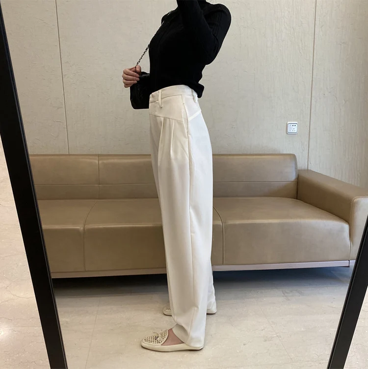 Damen Weit geschnittene High-Waist-Hose Nord Taschen