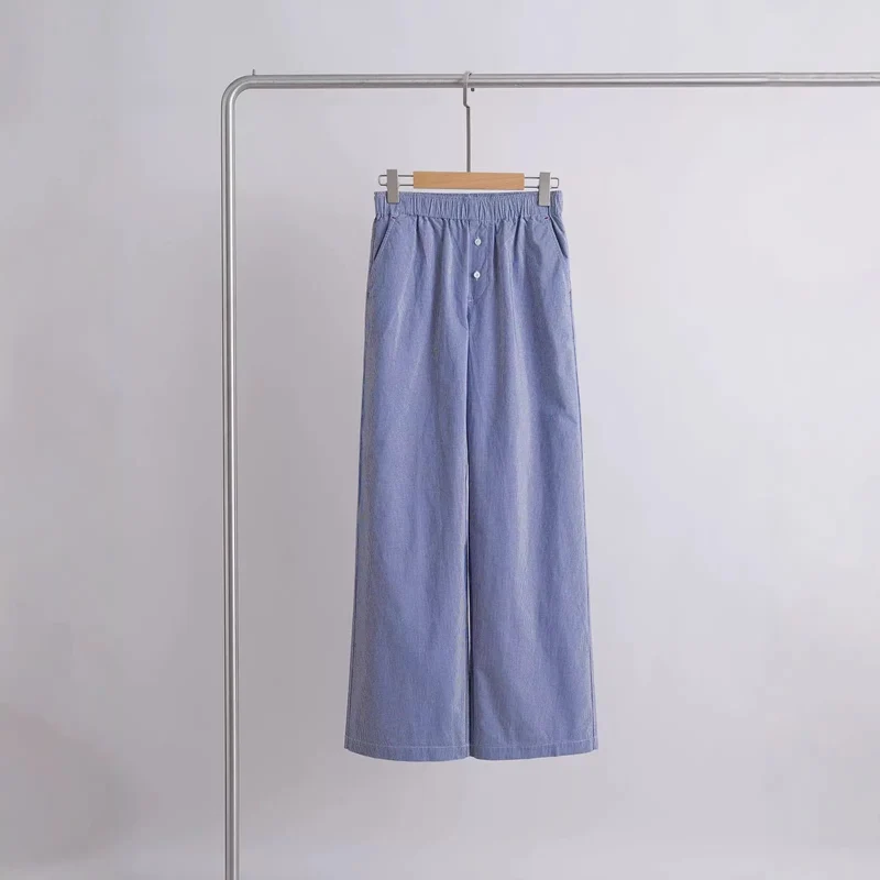 Damen Weit geschnittene Baumwollhose Nord Taschen