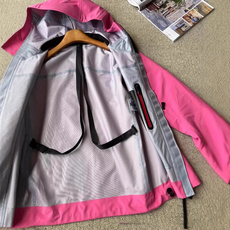 Damen Wasserdichte Outdoorjacke mit verstellbarem Kragen Nord Taschen