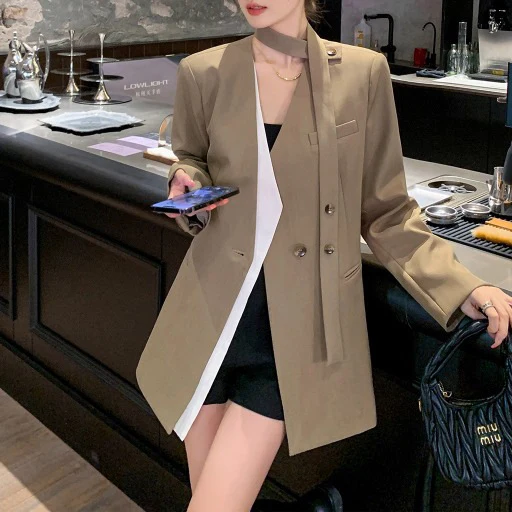 Damen Übergrößen Blazer mit asymmetrischem Design Nord Taschen