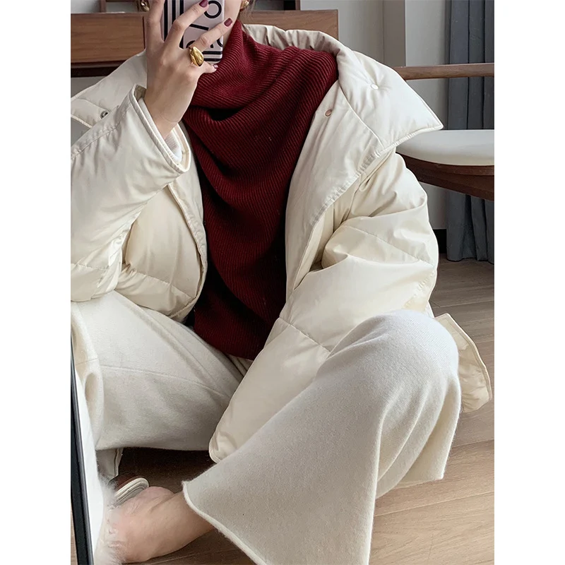 Damen Trendige Oversized Daunenjacke Nord Taschen