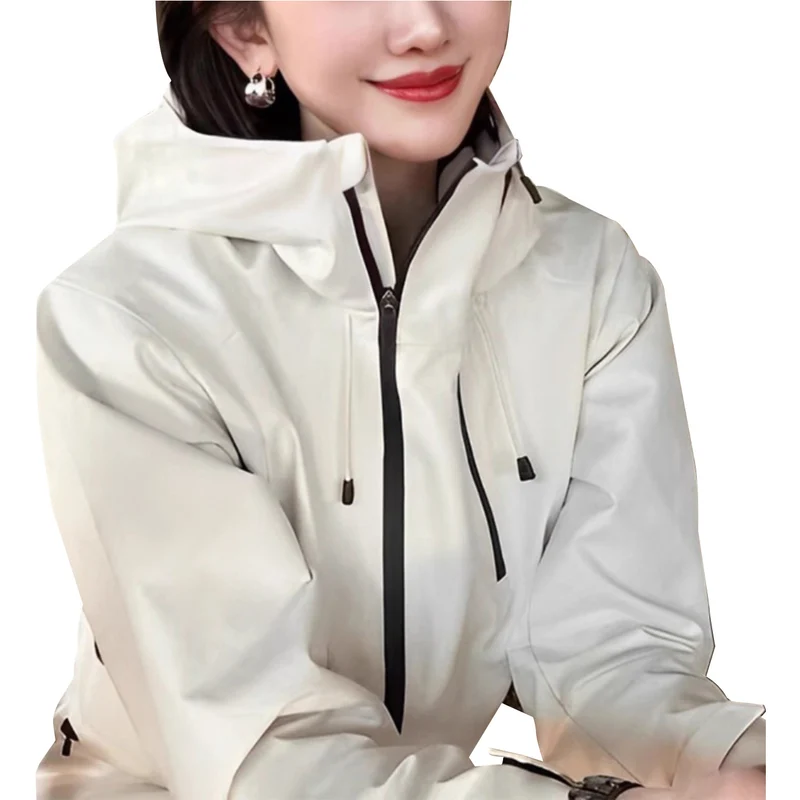 Damen Stylische Übergangsjacke mit hohem Kragen Nord Taschen