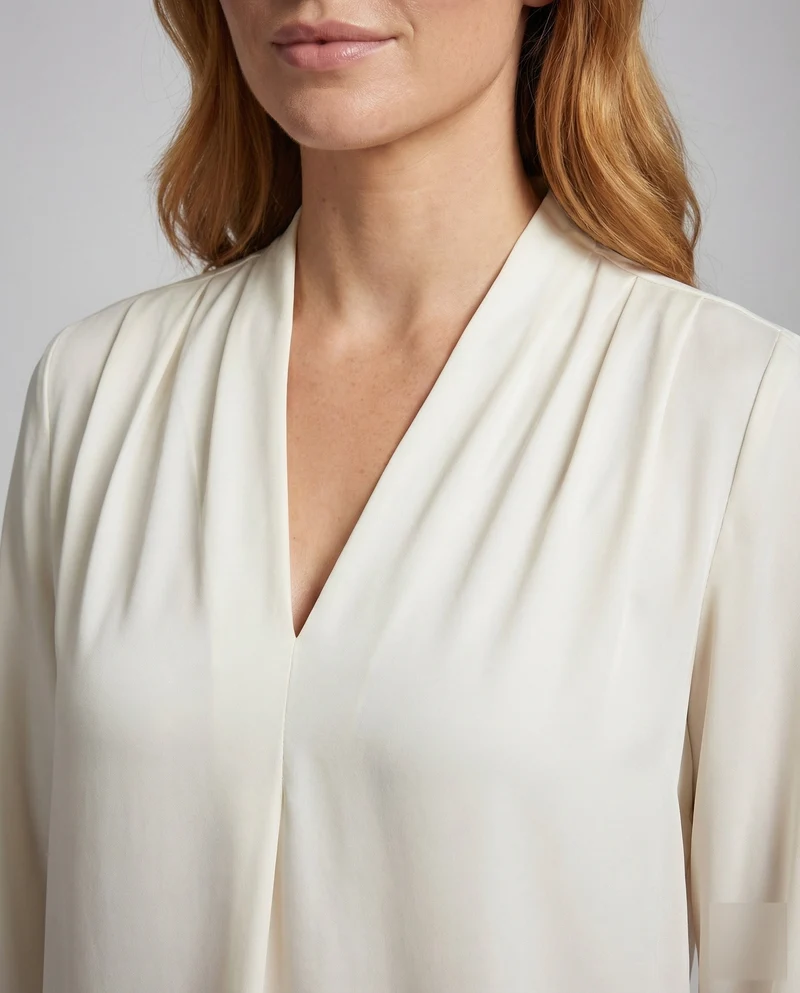 Damen Blusentop Satin-Optik Kappärmel