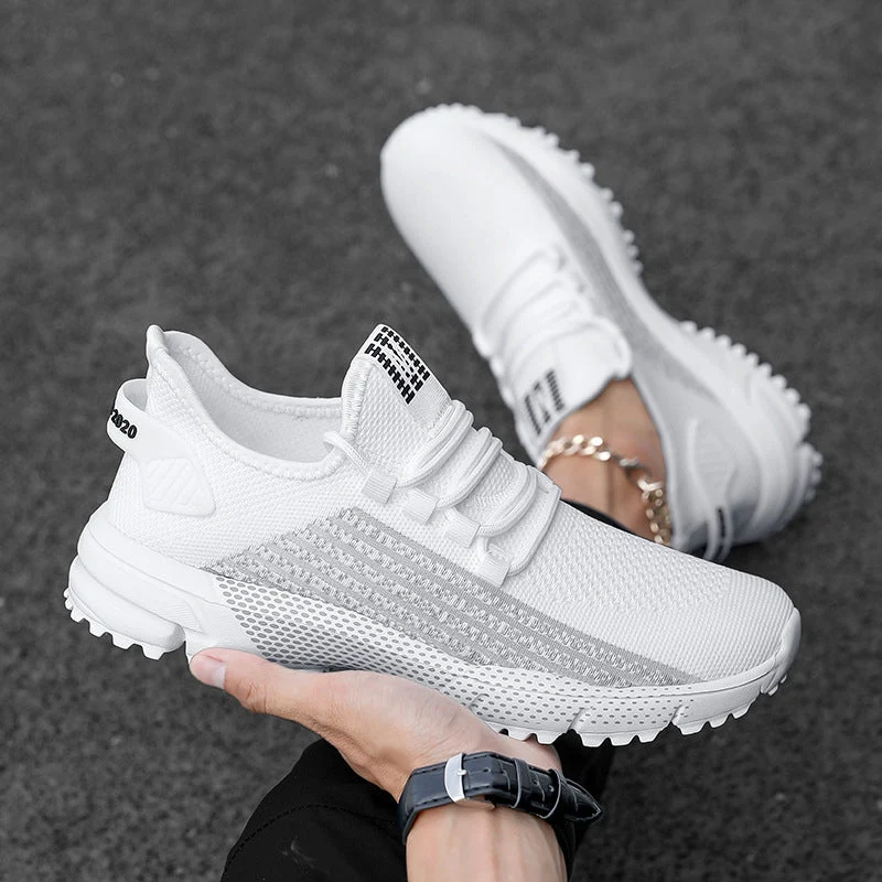 Herren nan atmungsaktive Stricksneaker mit profilierter Laufsohle und gepolsterter Fersenmanschette