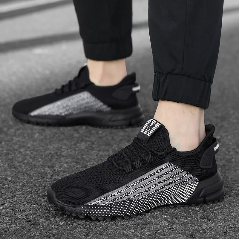 Herren nan atmungsaktive Stricksneaker mit profilierter Laufsohle und gepolsterter Fersenmanschette