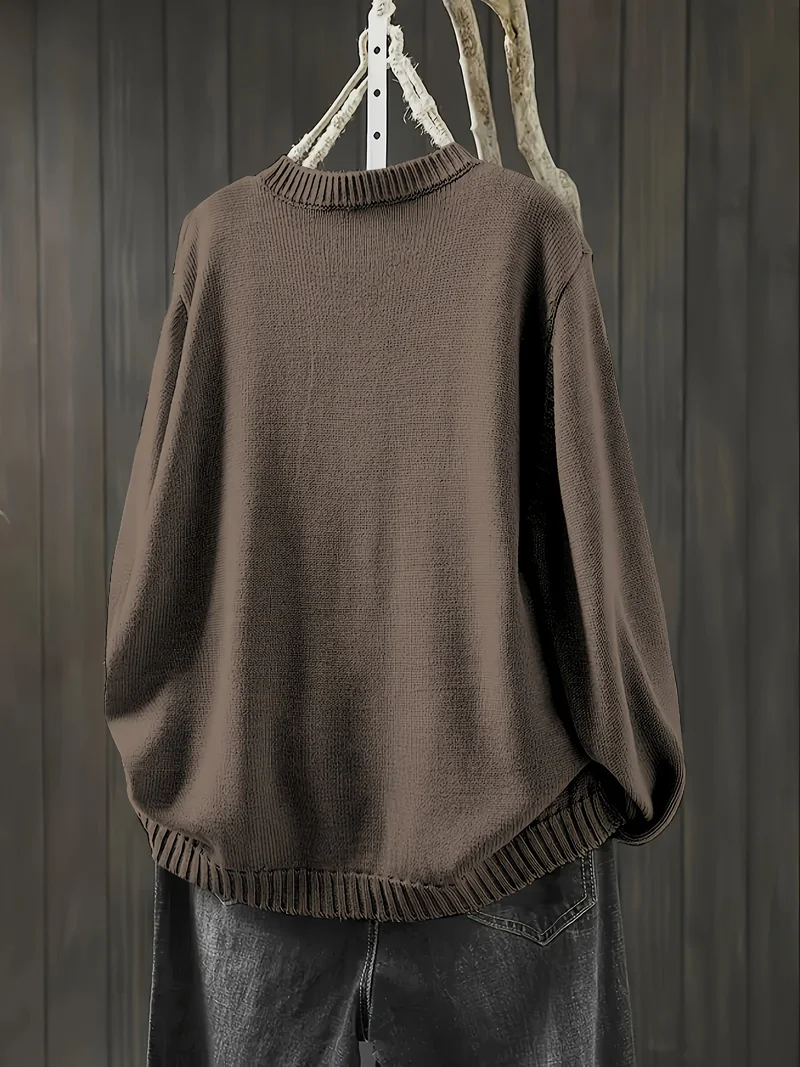 Damen Strickkarteigan mit Knöpfen