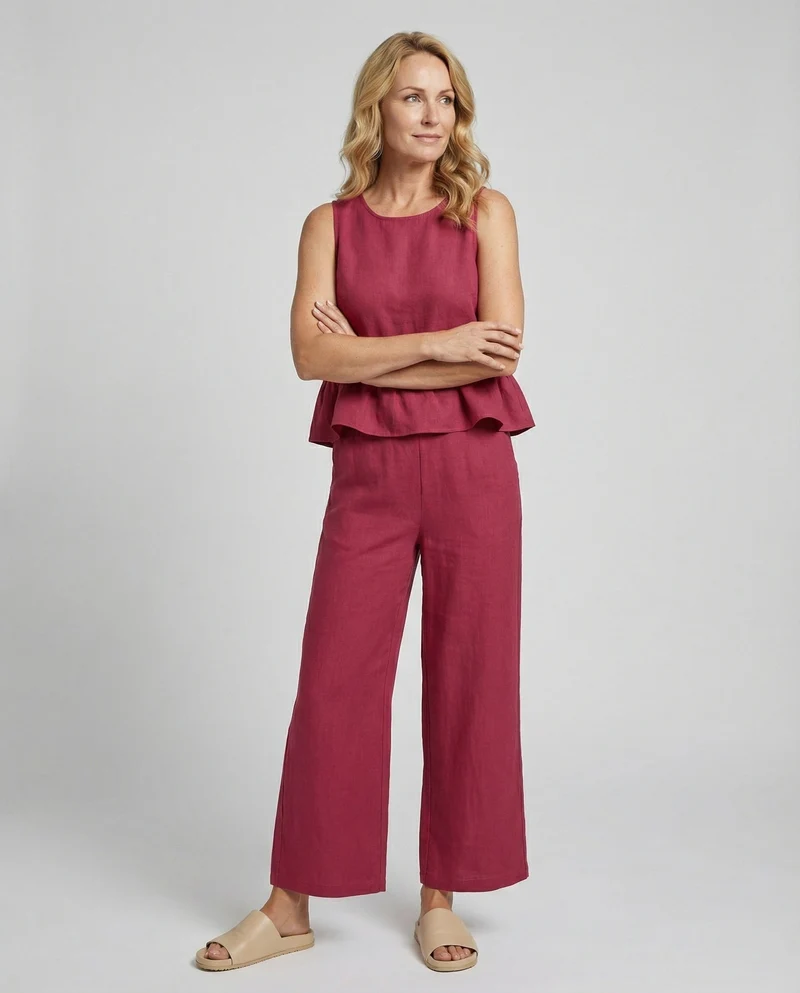 Damen Zweiteiler Set Sommer Palazzohose