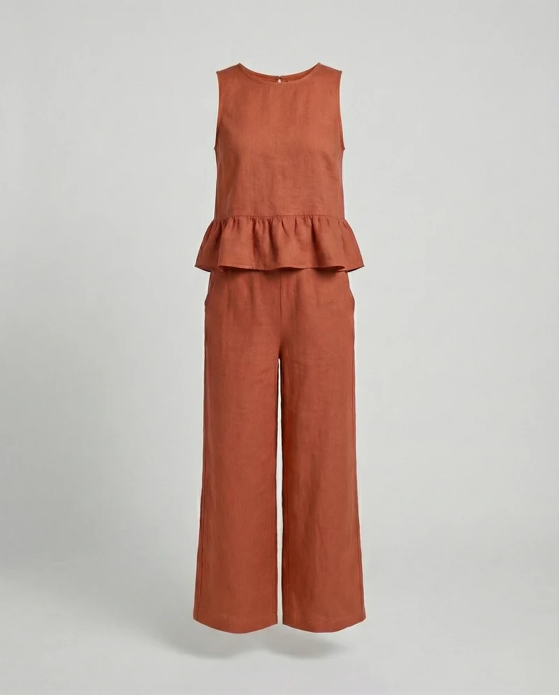 Damen Zweiteiler Set Sommer Palazzohose