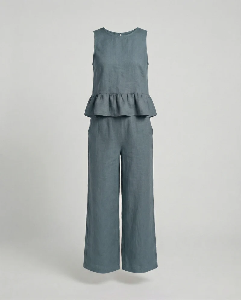 Damen Zweiteiler Set Sommer Palazzohose