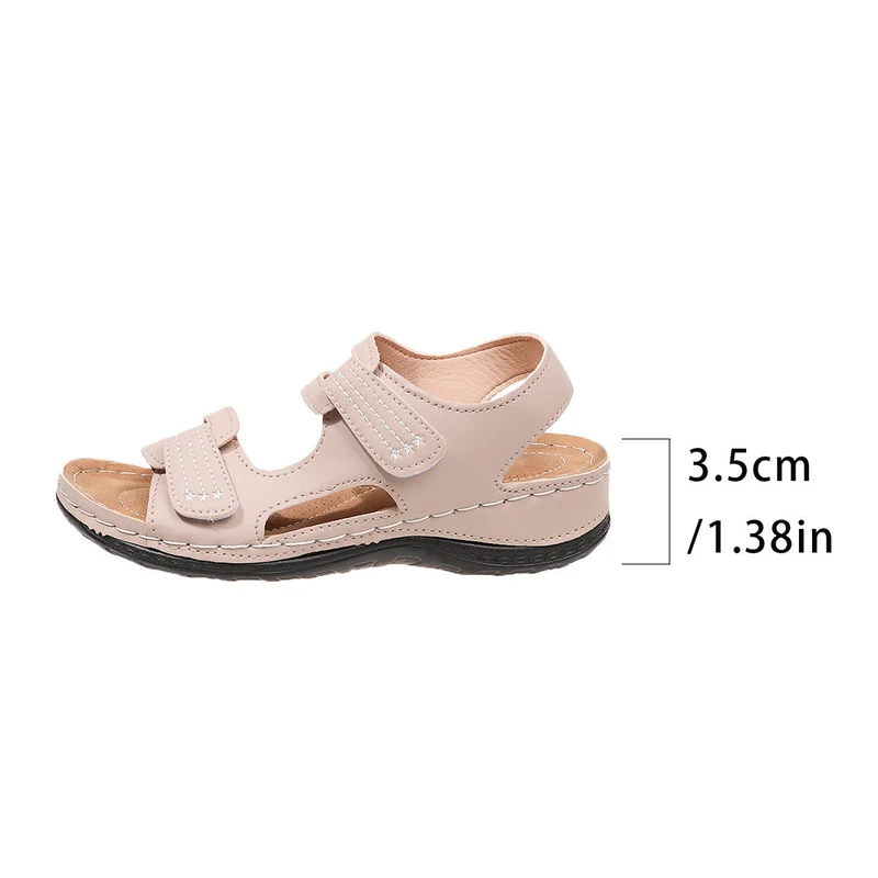 Damen Komfortable Klett-Sandalen mit anatomischer Fußbettgestaltung