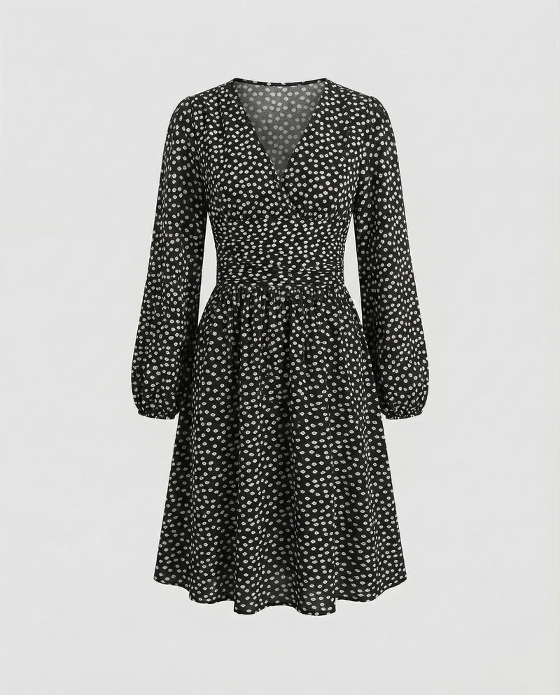Damen Schicke Taillierte-Schärpe Midikleid