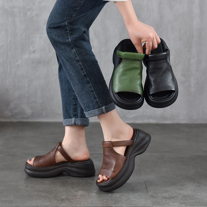 Damen Plattform-Sandalen mit eleganter Vorderseite und gepolsterter Sohle Nord Taschen