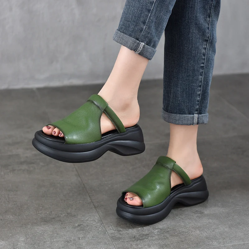 Damen Plattform-Sandalen mit eleganter Vorderseite und gepolsterter Sohle Nord Taschen