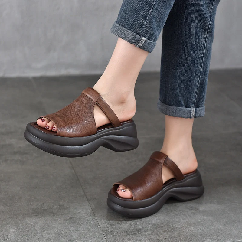 Damen Plattform-Sandalen mit eleganter Vorderseite und gepolsterter Sohle Nord Taschen