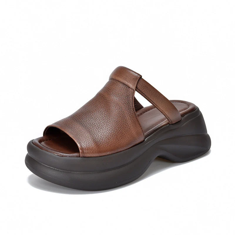 Damen Plattform-Sandalen mit eleganter Vorderseite und gepolsterter Sohle Nord Taschen