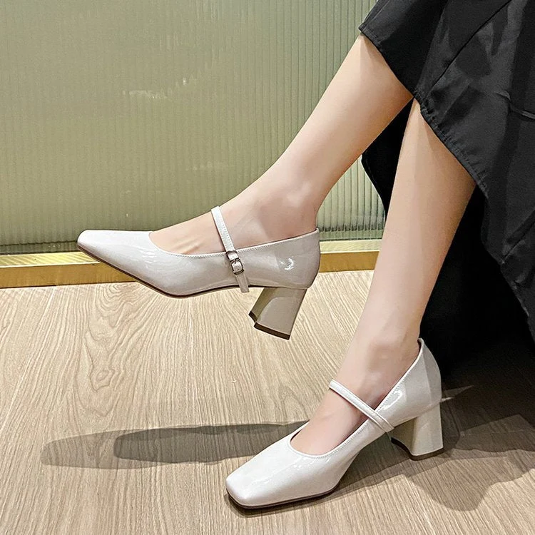 Damen spezielle Blockabsatz-Pumps mit verstellbarem Riemen Nord Taschen