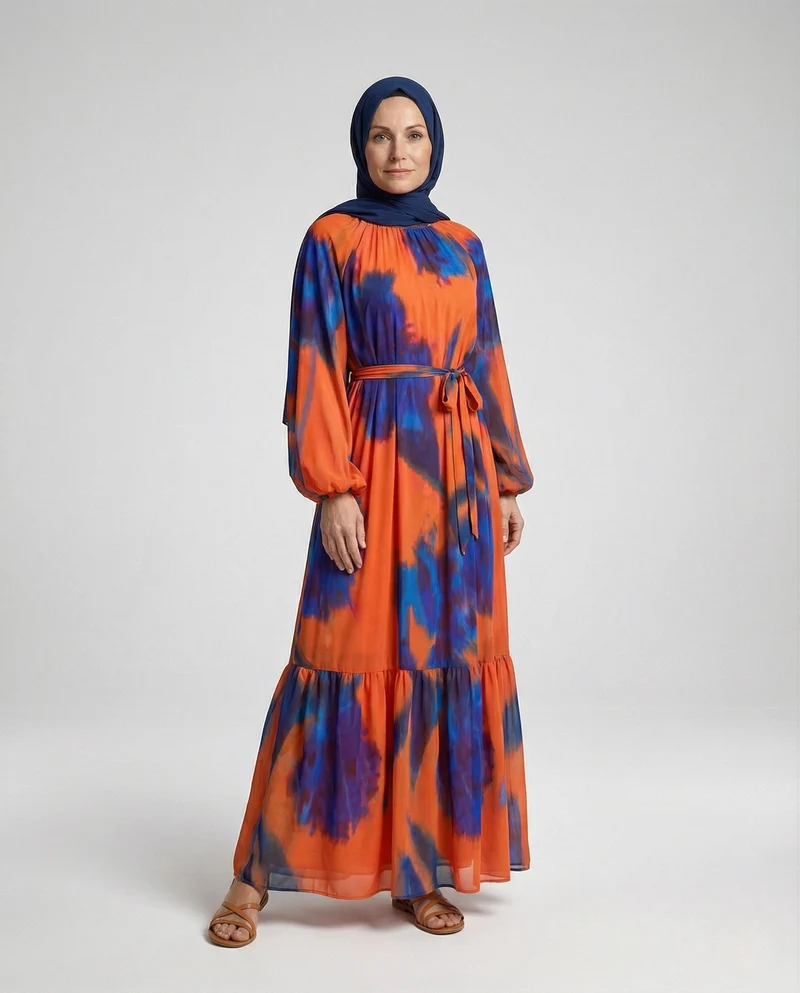 Maxikleid Sommer Damen Stufenrock