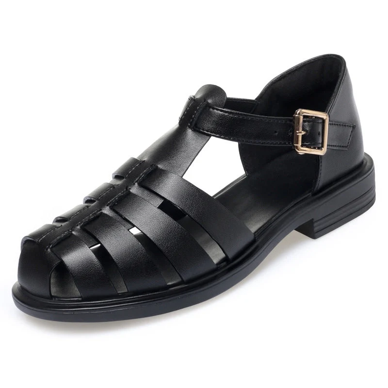 Damen Schlichte und elegante Riemchen-Sandaletten mit verstellbarem Fesselriemen