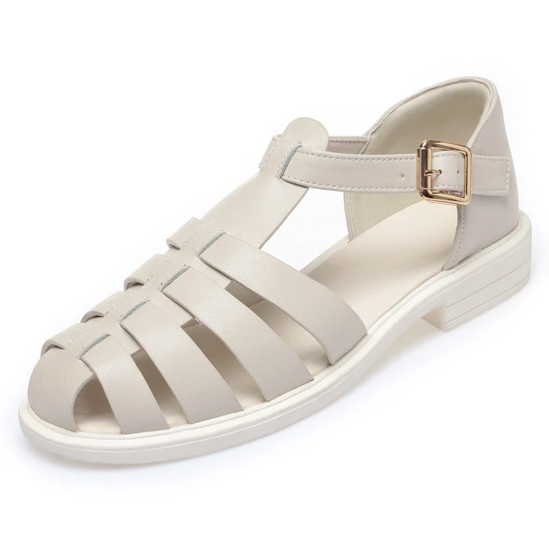 Damen Schlichte und elegante Riemchen-Sandaletten mit verstellbarem Fesselriemen