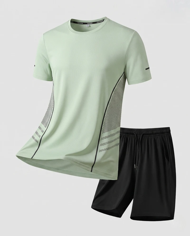 Damen sportliches Funktionsset mit atmungsaktivem Oberteil und Shorts Nord Taschen