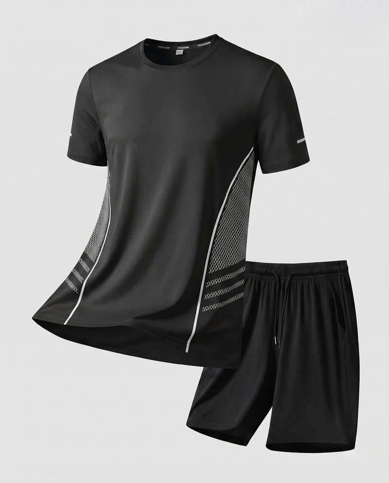 Damen sportliches Funktionsset mit atmungsaktivem Oberteil und Shorts Nord Taschen