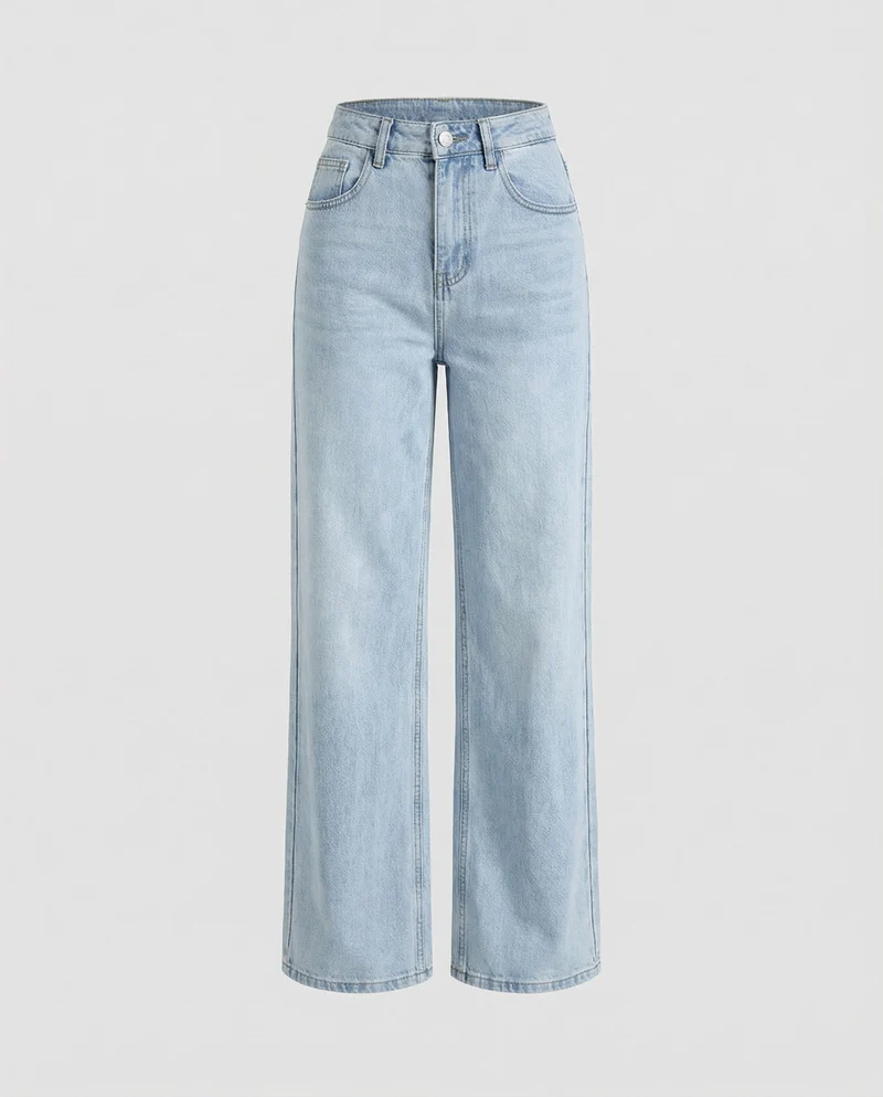 Damen Jeans Weit High Waist