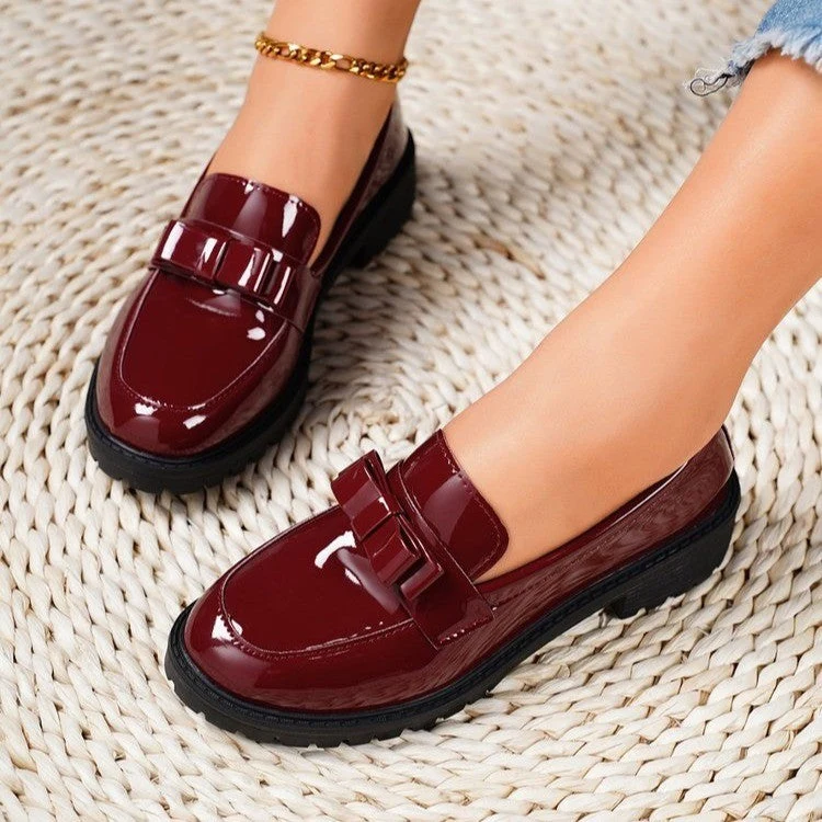 Damen Modische Loafers mit dekorativem Schleifchen