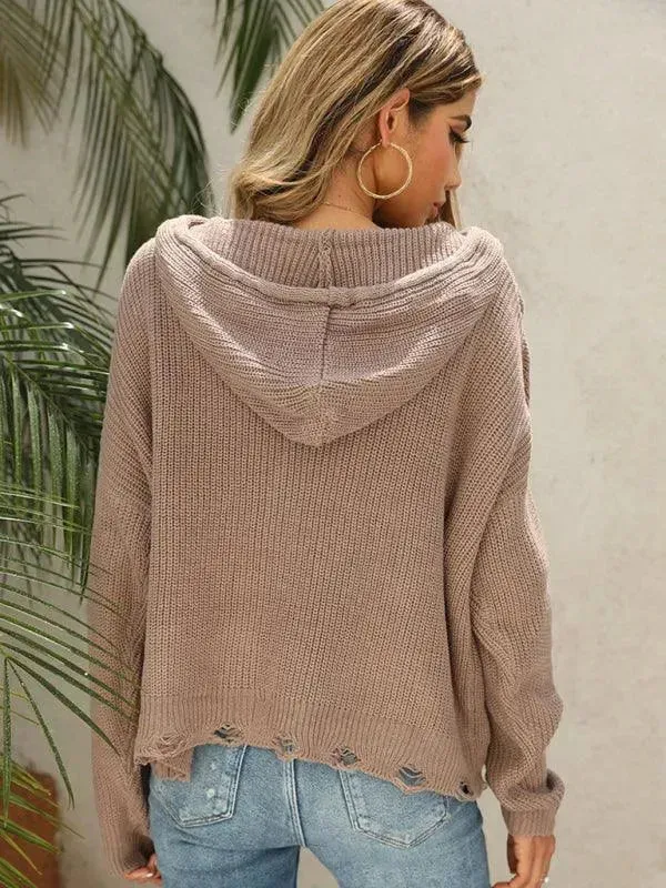 Hole Frauen Strickjacke Pullover