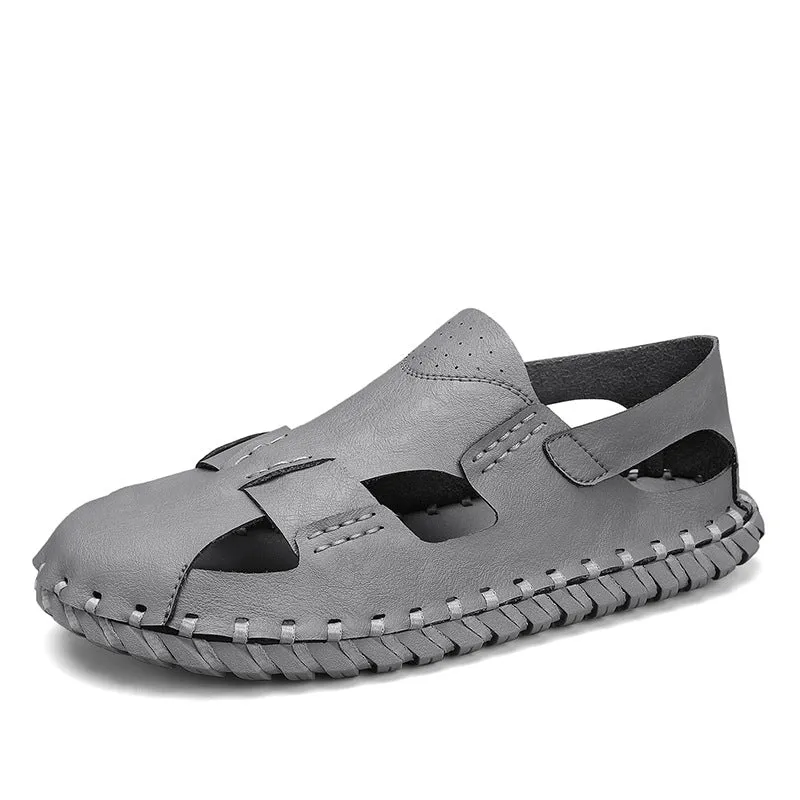 Damen luftige Leder Sandalen