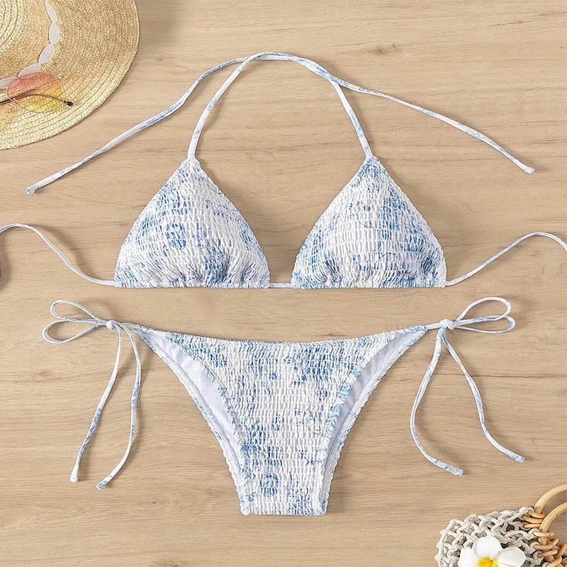 Damen Triangel-Bikini-Set mit floralem Muster und verstellbaren Trägern Nord Taschen