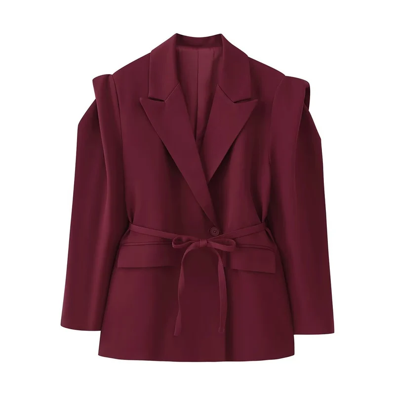 Damen eleganter Oversized-Blazer mit Gürteldetail