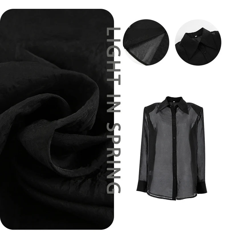 Damen Übergröße Hemdbluse mit asymmetrischem Design und transparenten Ärmeln