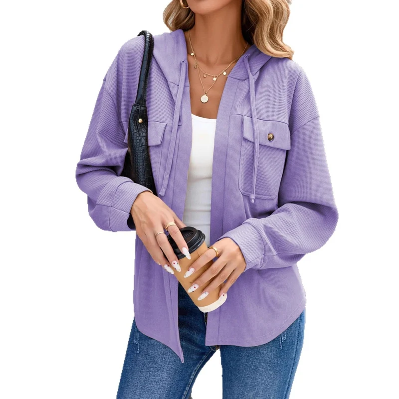 Damen lässige Jacke mit Kapuze und praktischen Brusttaschen Nord Taschen