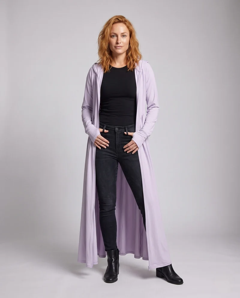 Damen UV-Schutz Maxi-Jacke mit Kapuze