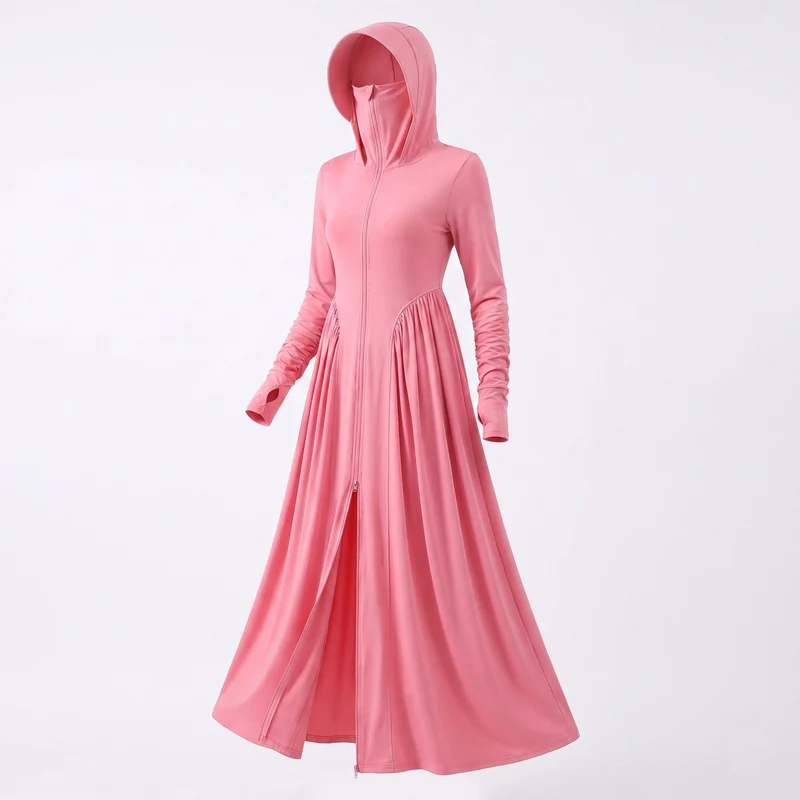 Damen UV-Schutz Maxi-Jacke mit Kapuze