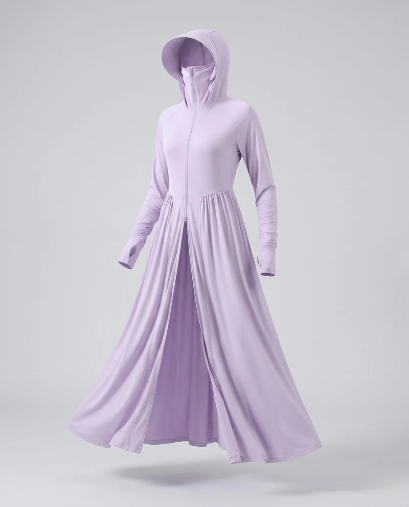 Damen UV-Schutz Maxi-Jacke mit Kapuze