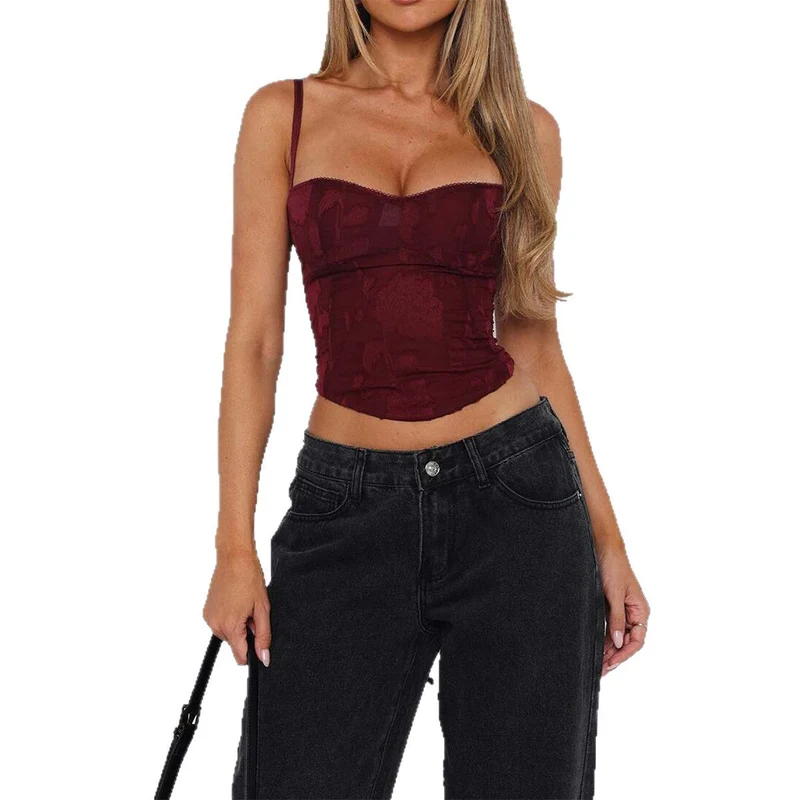 Damen Korsett-Top mit floralem Muster und figurbetontem Schnitt