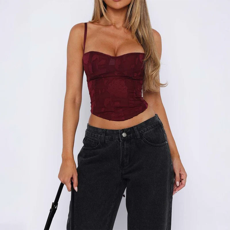 Damen Korsett-Top mit floralem Muster und figurbetontem Schnitt