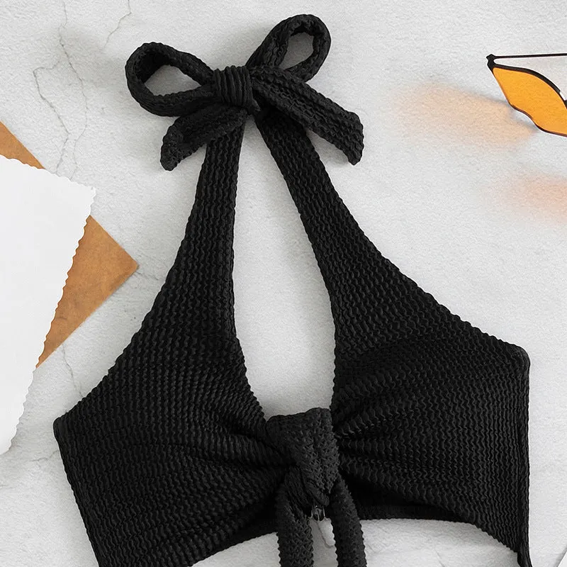 Damen Einteiler Badeanzug mit Knotendesign und Cut-Out-Details Nord Taschen