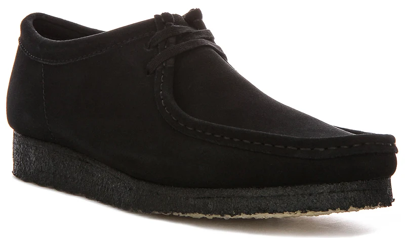 Clarks Originals Wallabee In Black Suede For Men