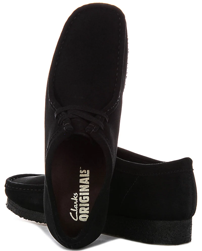 Clarks Originals Wallabee In Black Suede For Men