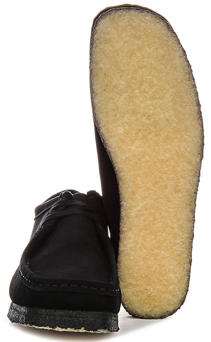 Clarks Originals Wallabee In Black Suede For Men